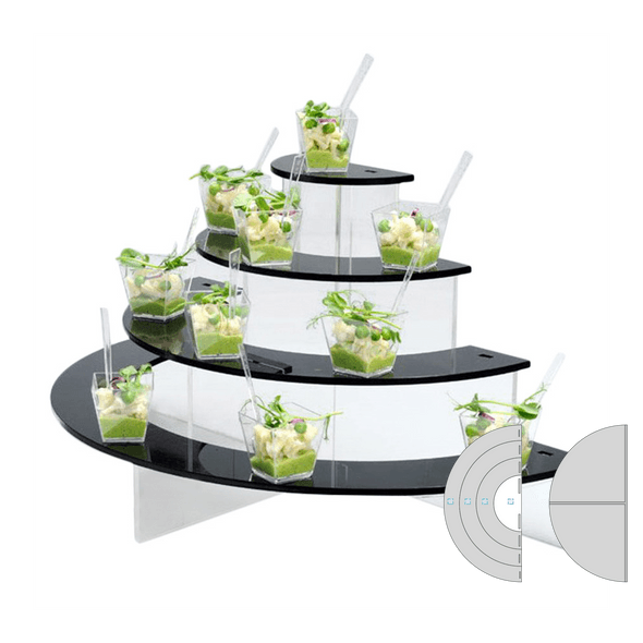 Food Display w / 4 acryl niveaus